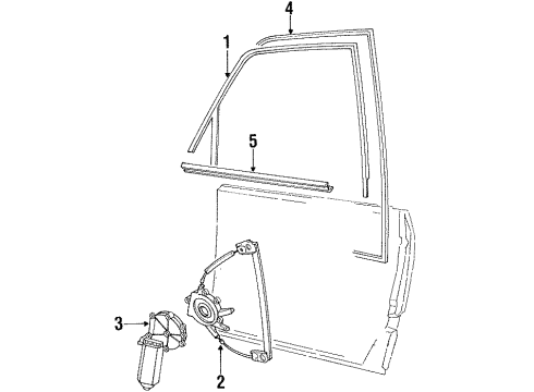 1992 Audi V8 Quattro Front Door - Glass & Hardware