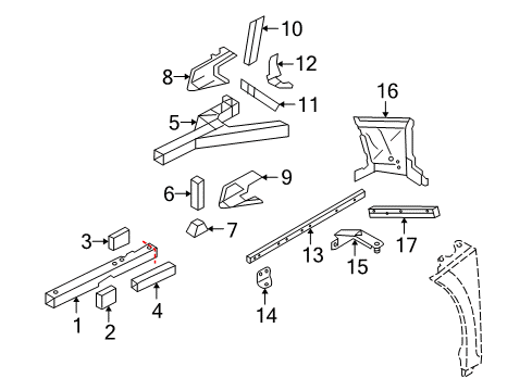 2012 Audi R8 Structural Components & Rails