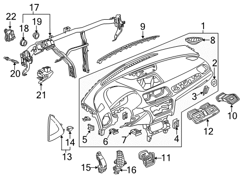 2017 Audi Q3 Quattro Cluster & Switches, Instrument Panel Diagram 1