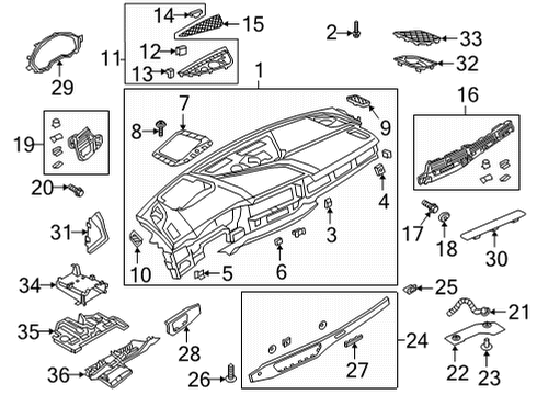 2022 Audi RS5 Sportback Cluster & Switches, Instrument Panel Diagram 1