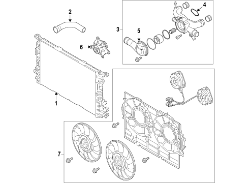 2013 Audi A8 Quattro Cooling System, Radiator, Water Pump, Cooling Fan Diagram 6