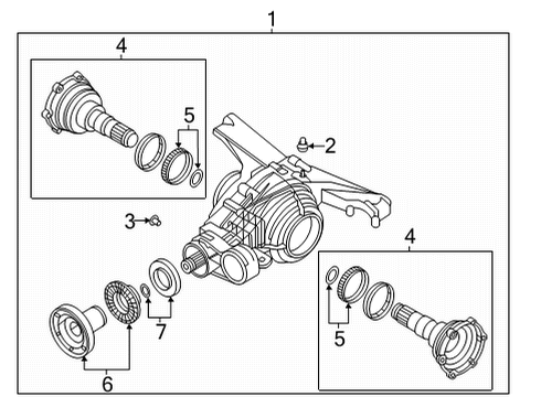 2023 Audi S7 Sportback Axle & Differential - Rear Diagram 1