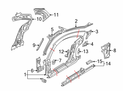 2006 Audi TT Hinge Pillar, Lock Pillar, Rocker Panel, Uniside