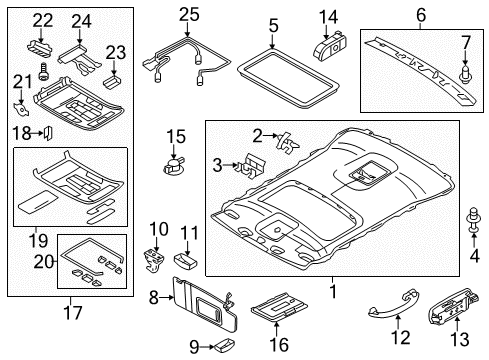 2018 Audi A8 Quattro Interior Trim - Roof Diagram 2