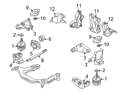 2004 Audi A4 Quattro Engine & Trans Mounting Diagram 7