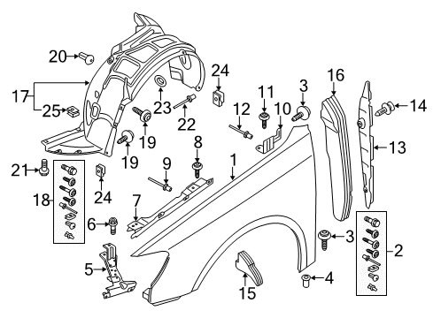 2019 Audi A3 Fender & Components Diagram 1