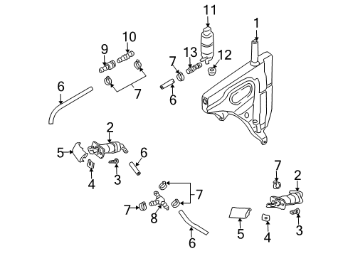 2013 Audi Q7 Washer Components