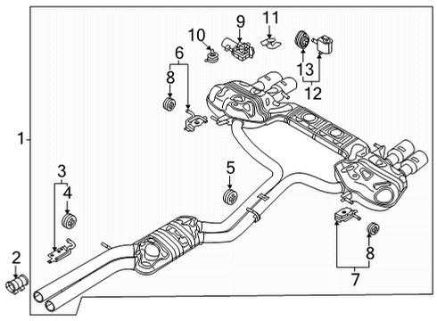 2021 Audi RS7 Sportback Exhaust Components Diagram 2