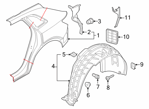 2022 Audi e-tron Quattro Quarter Panel & Components