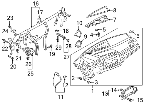 2022 Audi Q3 Cluster & Switches, Instrument Panel Diagram 1