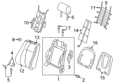 2016 Audi allroad Front Seat Components Diagram 1