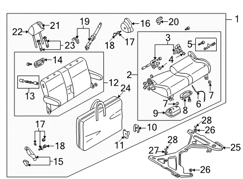 2002 Audi Allroad Quattro Rear Seat Components Diagram 2