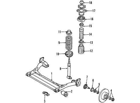 1996 Audi A4 Rear Axle, Suspension Components