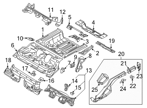 2016 Audi S3 Rear Body - Floor & Rails