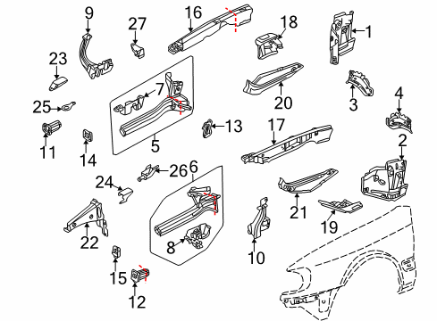 2001 Audi A6 Quattro Structural Components & Rails