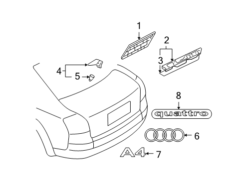 2006 Audi A4 Quattro Exterior Trim - Trunk Lid