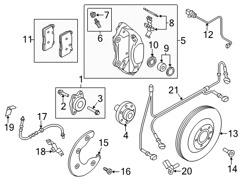 2014 Audi SQ5 Caliper Diagram for 8R0-615-107-A