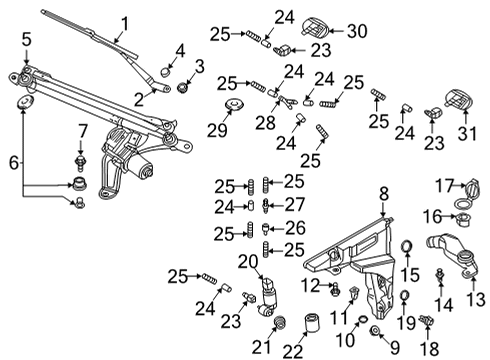 2021 Audi RS6 Avant Wiper & Washer Components