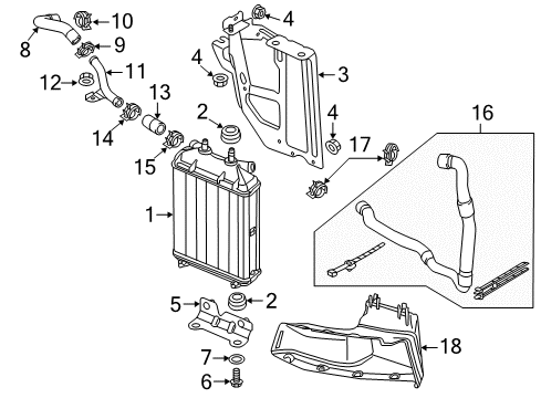 2013 Audi RS5 Radiator & Components Diagram 1