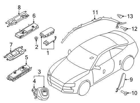 2010 Audi S5 Air Bag Components Diagram 1