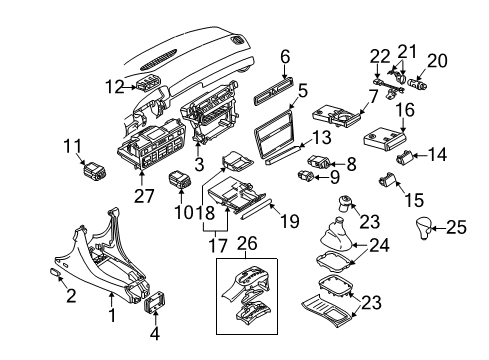 2001 Audi A6 Shift Knob Diagram for 4B1-713-141-J-KQD