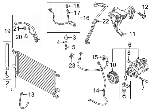 2020 Audi S5 Sportback A/C Condenser, Compressor & Lines