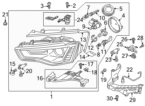 2014 Audi A5 Quattro Headlamps, Headlamp Washers/Wipers, Lighting Diagram 5