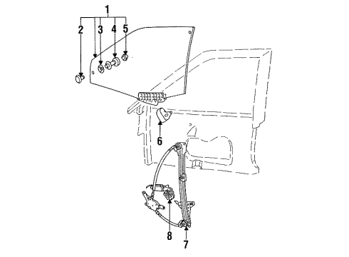 1995 Audi S6 Front Door - Glass & Hardware