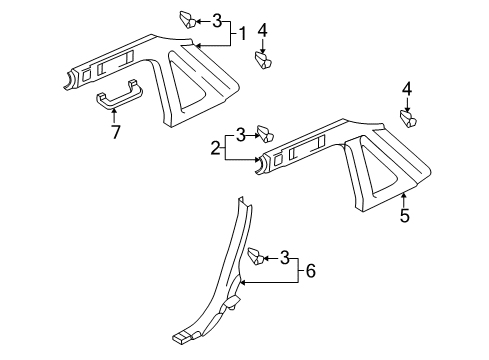 2003 Audi A6 Interior Trim - Quarter Panels