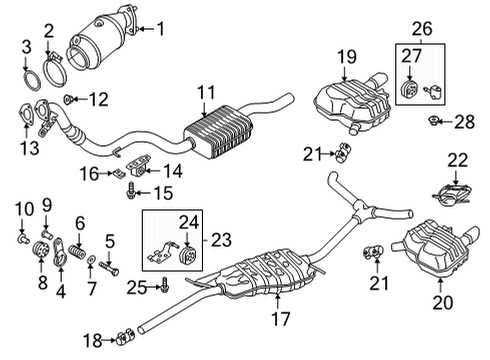 2021 Audi A5 Quattro Exhaust Components Diagram 1