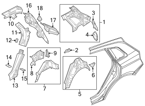 2019 Audi SQ5 Inner Structure - Quarter Panel