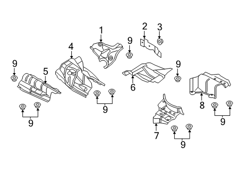 2014 Audi Q5 Heat Shields Diagram 1