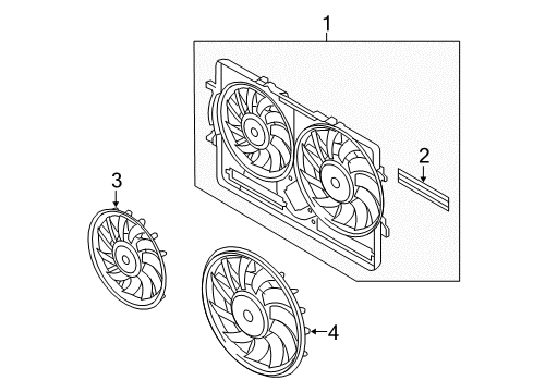 2016 Audi S5 Cooling System, Radiator, Water Pump, Cooling Fan Diagram 2