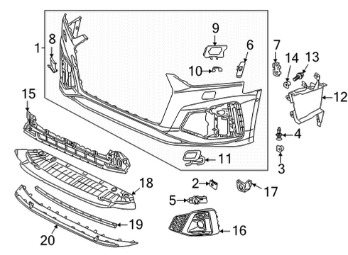 2020 Audi S5 Sportback Bumper & Components - Front