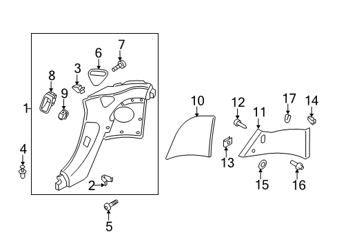 2015 Audi R8 Interior Trim - Quarter Panels Diagram 2