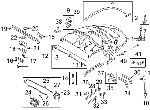 2010 Audi TT Quattro Frame & Components - Convertible Top