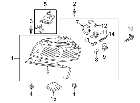 2007 Audi A3 Quattro Bulbs Diagram 6