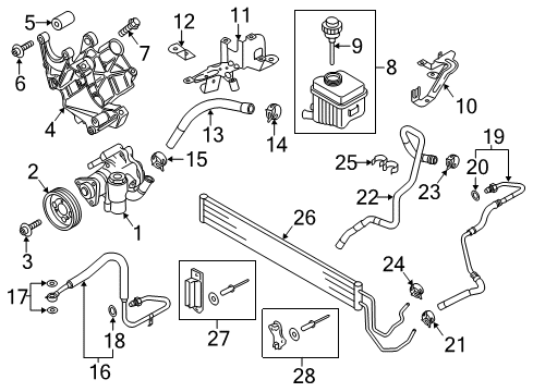 2015 Audi Q7 Power Steering Pump Diagram for 7L8-422-154-J