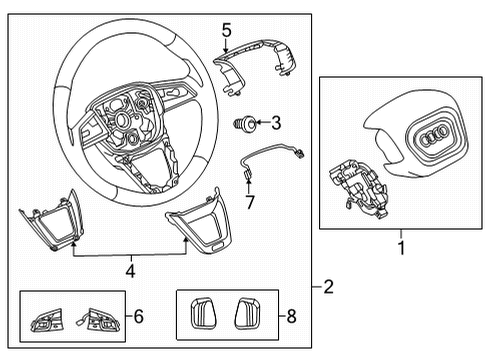 2024 Audi S3 Steering Wheel & Trim Diagram 1