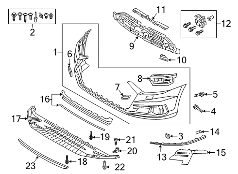 2021 Audi A8 Quattro Bumper & Components - Front Diagram 1