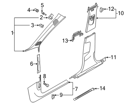 2022 Audi RS5 Sportback Interior Trim - Pillars