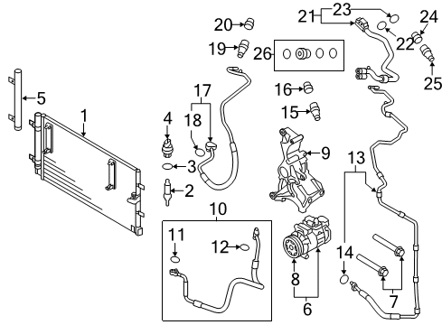 2014 Audi A4 A/C Condenser, Compressor & Lines