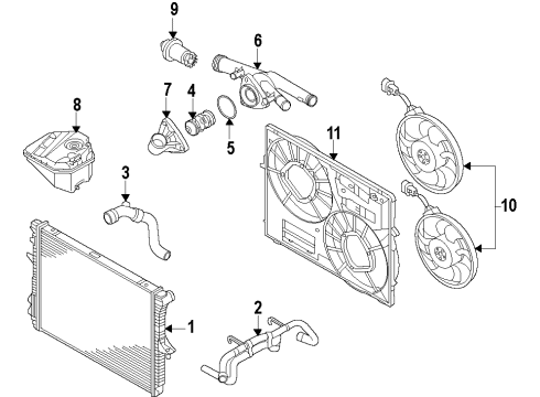 2010 Audi Q7 Cooling System, Radiator, Water Pump, Cooling Fan Diagram 4