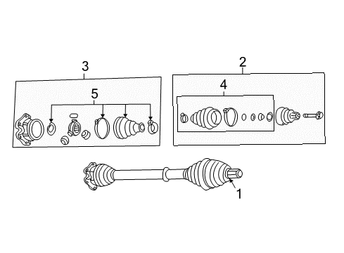 2004 Audi A4 Quattro Drive Axles - Front Diagram 3