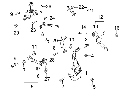 2010 Audi S5 Front Suspension Components, Lower Control Arm, Upper Control Arm, Stabilizer Bar