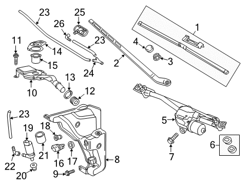 2014 Audi A6 Wiper & Washer Components