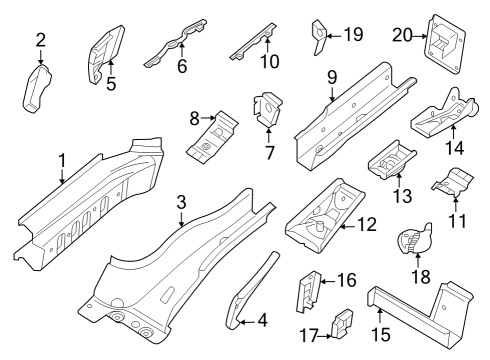 2024 Audi Q4 e-tron Rear Floor & Rails