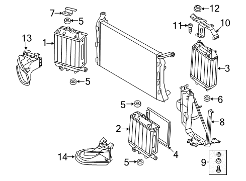 2014 Audi RS7 Radiator & Components, Water Pump Diagram 1