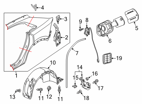 2023 Audi RS Q8 Quarter Panel & Components