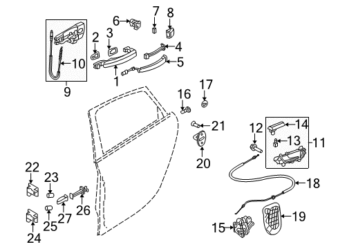 2014 Audi A4 Rear Door - Lock & Hardware